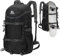 Outplea 30L Mochila Senderismo, Ligera Mochila Viaje Grande, Mochila Montaña Impermeable para Camping, Mochila Hombre Deportiva Skate para Acampada Esquí Excursiones Trekking, Negro