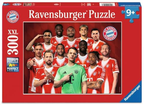 Ravensburger Puzzle FC Bayern München Saison 2025/2026-300 Teile | 300 Teile FC Bayern München Puzzle, Kinderpuzzle ab 9 Jahre, Ravensburger Qualität