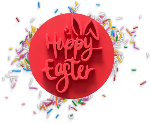 Hoppy Easter Happy Easter Embosser/Stamp for Fondant, Icing, Cookie, Cupcake, Cake, Decoration