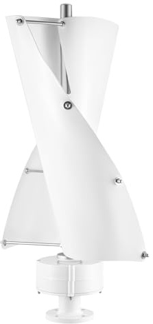 Turbina eolica – generatore di turbine eoliche verticali da 500 W con controller, 2 fogli, grado di protezione IP67, diametro ruota 0,4 m, generatore eolico per barche gazebo (24 V bianco)