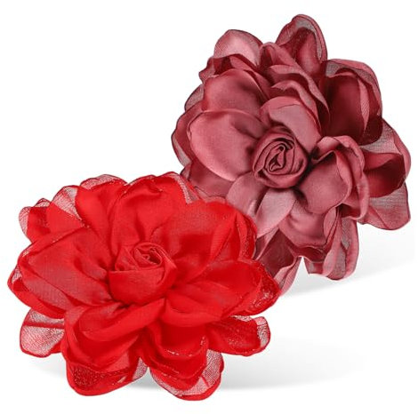 FRCOLOR Blumenbrosche Rose Stoff Blumenbroschennadel Corsage 2 Stück Zarte Ansteckblume Für Damen Hochzeit Party Geschenk