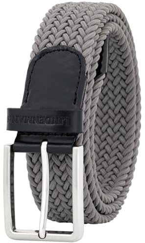 LINDENMANN Stretchbälte för män, textilflätat bälte för golf grå, GRÅ, bundweite 110 cm gesamtlänge 125 cm B 43,5 XL