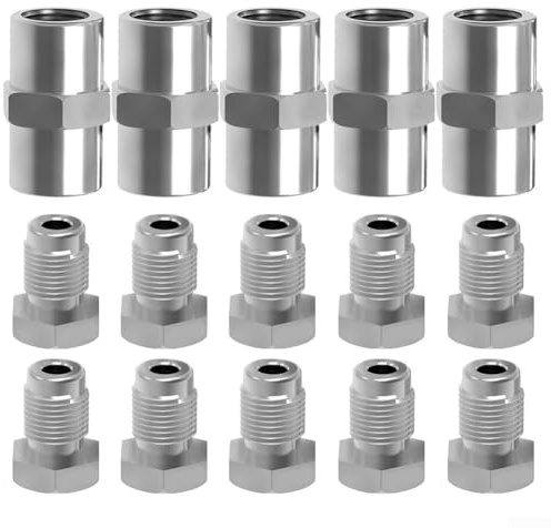 Set tubo freno auto con 10 attacchi a vite e 5 connettori, acciaio placcato rame con rivestimento in plastica per un servizio frenante affidabile, 4 75 mm di diametro M10 x 1