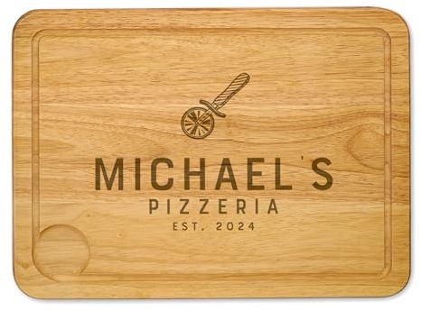 Personalised Pizza Board Pizzeria Engraved Wooden Chopping Board Serving Board Pizza Peel Cutting Birthday Christmas Housewarming Wedding