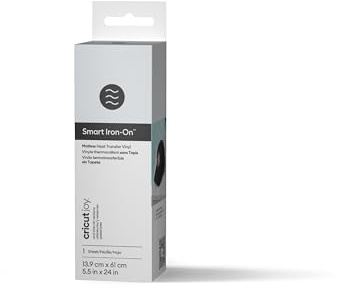 Cricut Joy Smart HTV Heat Transfer Vinyl | White | 0.6 m | HTV Heat Transfer and Iron-On Vinyl for Fabric & T-Shirts | Compatible with All Cricut Cutting Machines | Joy Smart Iron-On