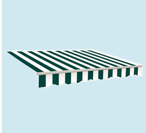 Toldo de poliéster impermeable para toldos, tela de sombra hecha a medida con ribete de 2,4 x 2,1 m, toldo con cenefa