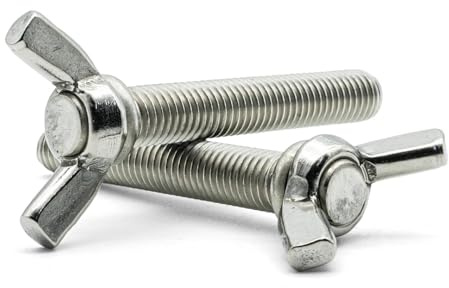 Tuerca de mariposa de acero inoxidable Tuercas de mariposa de acero inoxidable plateadas M12x(20-60) mm Paquete de 2(M12*20mm)