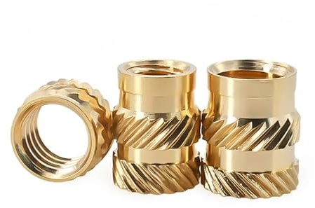 Einsätze mit gerändeltem Gewinde aus Messing, Heißschmelz-Gewindeeinsätze aus Messing, M3, 50er-Packung, verschiedene Längen for 3D-Drucker(M3 (Od4.6) 50pcs,Length 2.5mm)