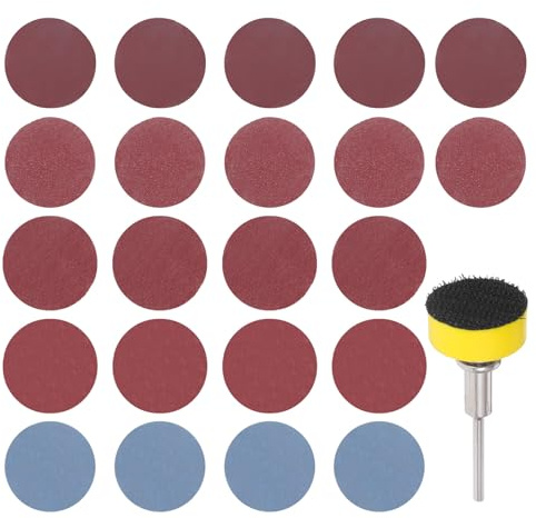 COLLBATH Set 100 Dischi Abrasivi Rotondi per Trapano, Carta Vetrata Floccata Grana 100/180/240/1500, Mini Dischi per Levigatura e Lucidatura Legno Metallo Auto, Accessori per