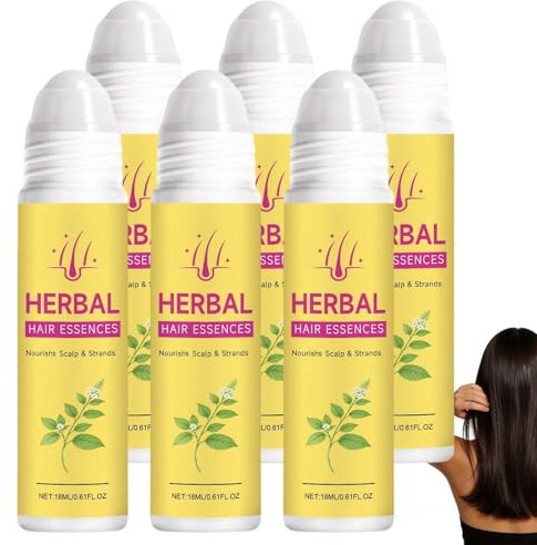 Suero herbal para el crecimiento del cabello, suero para el cuidado del cuero cabelludo para un cabello más grueso y completo, sueros espesantes para cabellos delgados, esencias de rodillo de