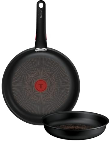 Tefal - Ingenio Explore On Set 2 Poêles et avec Poignée - 22cm - 26cm | Set cuisine avec technologie brevetée Fusioncore - Poêle anti-rayures - Passage plaque four et réfrigérateur - Gain de place