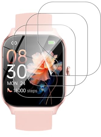 NUCNOK 3 Pack Protector Pantalla para CASCHO P125 Smartwatch, Hidrogel Film HD Transparente Flexible Película con Cobertura Completa, Sin Burbujas y Antiarañazos