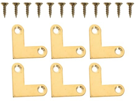Toddmomy Raccords d'angle Plats en Laiton 6 unités 90° pour Meubles Suspendus et tiroirs, Surface Lisse, Installation Facile