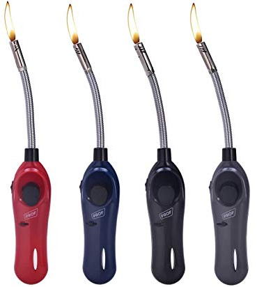 Vani 12x Feuerzeug Kerzenanzünder biegsam flexibel Gas XXL Stabfeuerzeug 28 cm lang nachfüllbar + gratis 1 x Feuerzeug