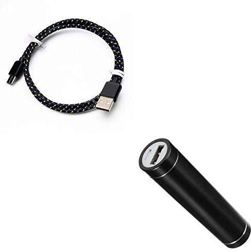 Pack Batterie pour Microsoft Surface Pro X Smartphone Type C (Cable Tresse 3m + Batterie Chargeur Externe) Android 2600mAh (Noir)