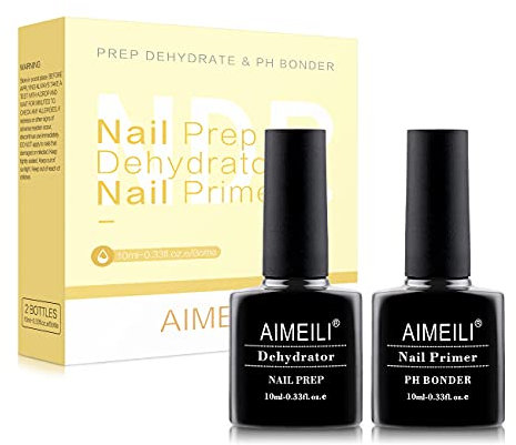 AIMEILI 2 x 10ml Dehydrator und Primer für Gelnägel Acrylpulver Gel Nagellack
