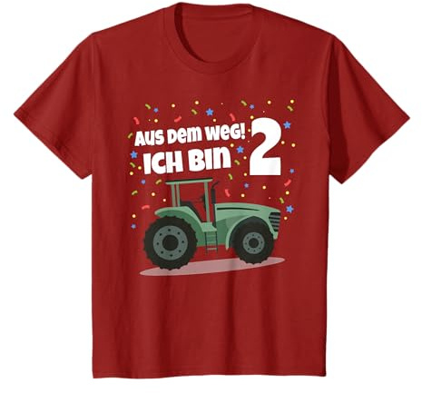 Ich bin schon zwei 2. Geburtstag Junge Trecker Bagger Kinder T-Shirt