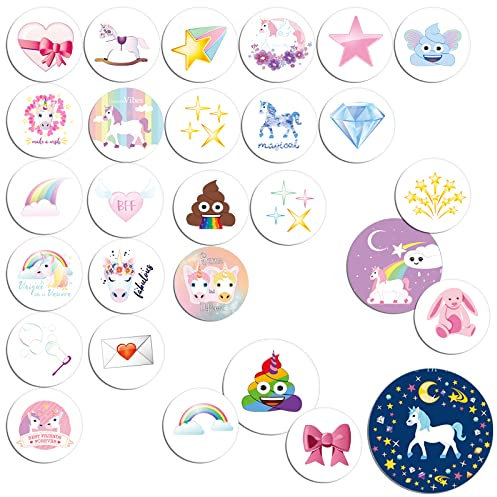 M MORCART Einhorn Magnete für Kühlschrank und Whiteboard Magnettafel - Emoji Poop Magnete für Kinder - 28 Schöne Muster kühlschrankmagnete - Magnetisch und langlebig (3 cm)