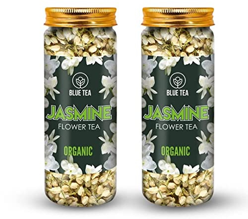 BLUE TEA - Jasmine Tea - 30gm - 30+ Cups (Pack of 2) | FOR SLIMMING BODY & STRESS RELIEF | Non-Bitter - Farm Fresh - Caffeine Free - Herbal Tea - Flower Based | Reusable Pet Jar