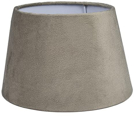 Premium Lampenschirm aus Samt E27 auch möglich E14 | Ersatzlampenschirm | Polyester | Farbe: taupe/beige/Größe Ø 20cm | Für Stehlampe | Hängelampe | Tischlampe | Deckenlampe