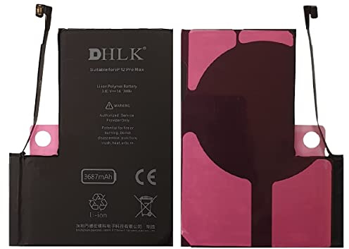 DHLK® Batterie Compatible avec iPhone 12 Pro Max - Performance optimale; Durée prolongée/Capacité 3687 mAh [Garantie de 2 Ans]