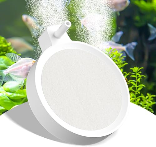 Boadw 80mm Aquarium Luftstein Nano, Leiseste Sprudelstein für Aquarium, Diffusor für Hohe gelösten Sauerstoff, Aquarium Luftstein Disc für Aquarium und Hydroponic