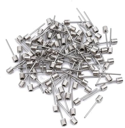 CLENEA 100Pcs/1pack Sport Ball Aufblasen Pumpe Nadel Fußball Basketball Aufblasbare Luft Ventil Adapter Edelstahl Pumpe Pin