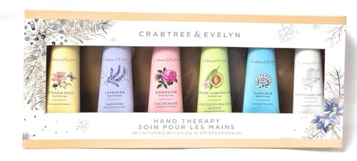 Crabtree and Evelyn Hand Therapy Cream Twelve Pack Gift Set (6 x25m) - Gift for Her or him