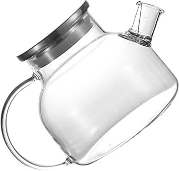 LeGDOr 1pc Soy Milk Jug Glass Teapot Stovetop Kitchen Tea Kettle Loose Leaf Teapot Leaf Bag Tea Pot Beverage Japanese Tea Cup Glass Tea Holder Filter Stainless Steel High Borosilicate