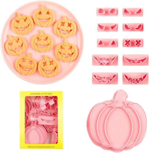 Set di formine per biscotti di Halloween, in plastica 3D, formine per biscotti 3D, formine per biscotti in rilievo, per accessori per feste, decorazioni (B)