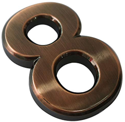 GBZIJIE Numero Civico Esterno,Numeri Civici Camera Porta Numero 0-9 1pc Bronze Moderna di Colori House Hotel Porta Indirizzo Targa Numero cifre Sticker Piastra Segno Convinient(Number 8,5cm x 4cm)