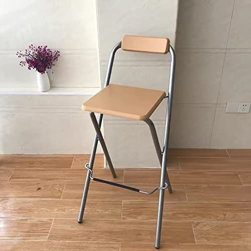 BK&MF Klappstangehocker mit Rückenlehne, Barhocker hohe Rückenzählerhöhe, mit Fußstütze für Bistro Pub Esszimmer Kaffee,D,75cm(30)