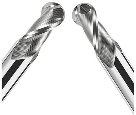 Fresa a Candela Fresa a Testa sferica a 2 scanalature, Gambo da 4, 6, 8, 10, 12 mm, Fresa in Metallo Duro, Fresa for Incisione CNC, for Legno e Alluminio(R2x4x50)