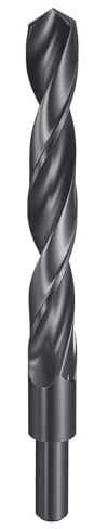 sourcing map 18.5mm Drill Bit 13mm Reduced Shank Round 4241 HSS | High Speed Steel Nitriding Black 118° Standard Point for Plastic Wood Copper Aluminum Iron Medium Soft Metal
