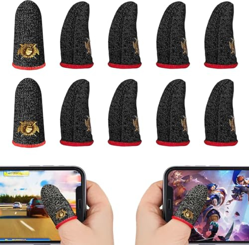 KUMSODE 10 pièces Game Finger Sleeve, Compatibles avec Tous Les Jeux Mobiles, Gant de Doigt Gaming - Protège Doigt - Accessoires Gaming Accessoire Téléphone Gamer