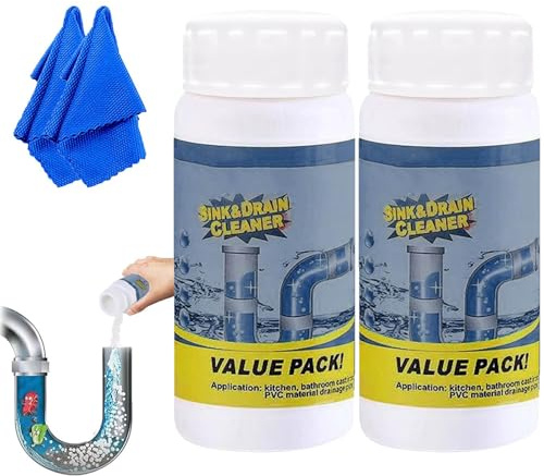 Wild Sink and Drain Cleaner, Powerful Sink & Drain Cleaner, Foam DRAIN CLEANER For SINK, Deodorizing and Cleansing, Wild Pipe Cleaner, For Kitchen Bathroom Toilet Shower, Safe For All Surfaces (2PCS)
