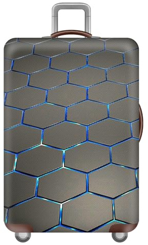 KofferhüLle KofferschutzhüLle,3D Coole Geometrische Linien Im Cyberpunk-Stil Luggage Cover,Elastisch Kofferschutz,Suitcase Cover Waschbar KofferüBerzug,Koffer HüLle 18-32 Zoll (Farbe 4,L(25-28inch))