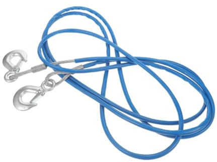 Amosfun 4 Meter Heavy Duty 3 Ton Car Tow Rope Steel Wire Tow Strap for Vehicle Emergency Towing and Recovery