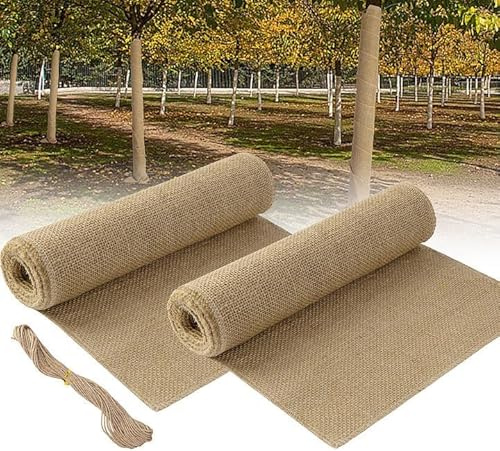 GIONAR 2 Rolle 3Mx25.5CM Baum Winterschutz - Jute für Pflanzen Winterschutz | Winterschutz Juteband für Pflanzen Frostschutz und Feuchtigkeit,Juteband für Pflanzen,Winterfeste Pflanzenschutzbandage