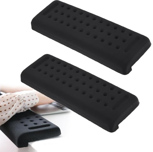 2 Stück L-förmige Armauflage für Schreibtischkante, 30×10cm Memory Foam Handauflage Tastatur, Handballenauflage Tastatur mit Rutschfester Unterseite, für Handfläche, Handgelenk & Unterarm
