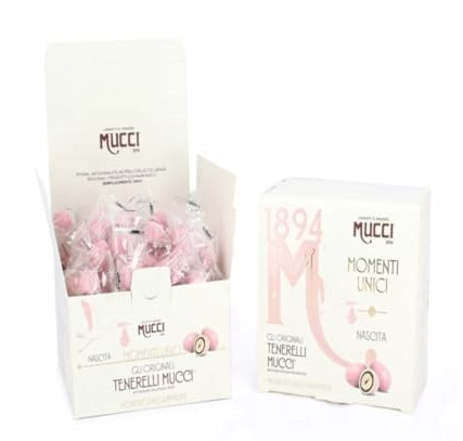 Box 400gr Tenerelli confetti Mucci incartati singolarmente (Rosa)