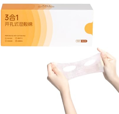 Dischetti di cotone elasticizzati perforati per l'idratazione del viso, fazzoletti per maschere perforati a strappo, dischetti struccanti, dischetti idratanti per il trucco del viso (108Pcs)