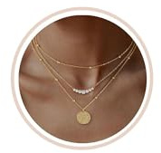FUNEIA Kette Gold Silber Damen Halskette 18k Goldkette Damen Wasserfest | Layering Kette mit Kreuz Anhänger Stapelbare Silberkette Lang Mehrreihige Ketten Boho Modeschmuck Set Geschenke für Frauen