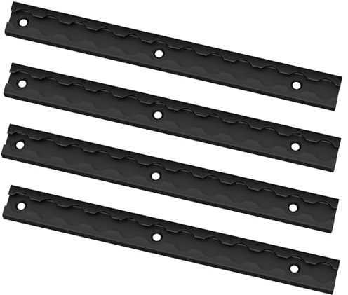 Vandrabase 4 Pack 12 (305mm) Aluminum L-Track Rails, Short Airline Tie-Down Rails for Tight Spaces in Truck Beds, Vans, Pickups, Trailers, Motorcycles, ATVs & Dirt Bikes – Anodized Matte Black