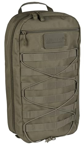 Mil-Tec Sac à dos Tactical Core 15 litres • Sac à dos robuste et compact • Revêtement en PVC imperméable • Système de fixation Molle • Dos en maille rembourrée, Olive
