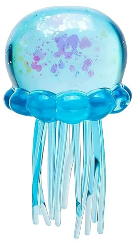 Qualle Squishy, Glitter Jellyfish Squishy Toy, Fidget Toys Sensorisches Anti Stressball für Erwachsene (Blau)