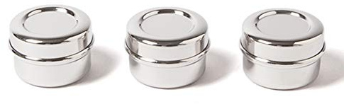 ECO Brotbox Chutney Boxen 3er Set aus Edelstahl Mini-Behälter | BPA-Frei | spülmaschinenfest mit je 60 ml Füllvolumen | für Dips und Soßen