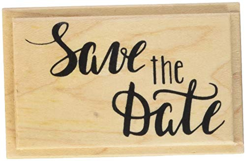 Knorr Prandell 211800353 Stempel aus Holz „Allgemein“ Motivgröße 6, 2 x 3, 9 cm, Motiv: Save The Date