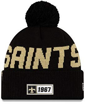 New Era ONF19 Sport Knit Mütze New Orleans Saints Schwarz, Size:ONE Size