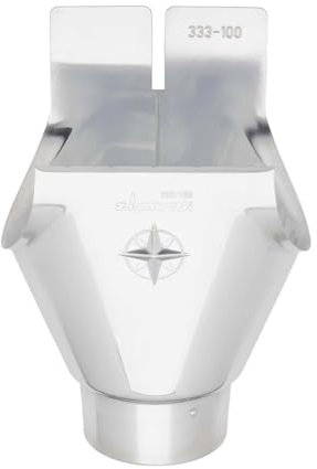 ZAMBELLI Ablaufstutzen (Oval) verzinkt, gefalzt RG 280, DN80 Silber Einhangstutzen für Dachrinne halbrund, Montage ohne löten